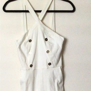 NWOT Material Girl White Halter Neck Jumpsuit, Size: S